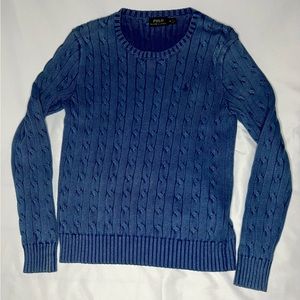 Polo Ralph Lauren Blue Cotton Cable Knit Sweater Women’s Size M.
